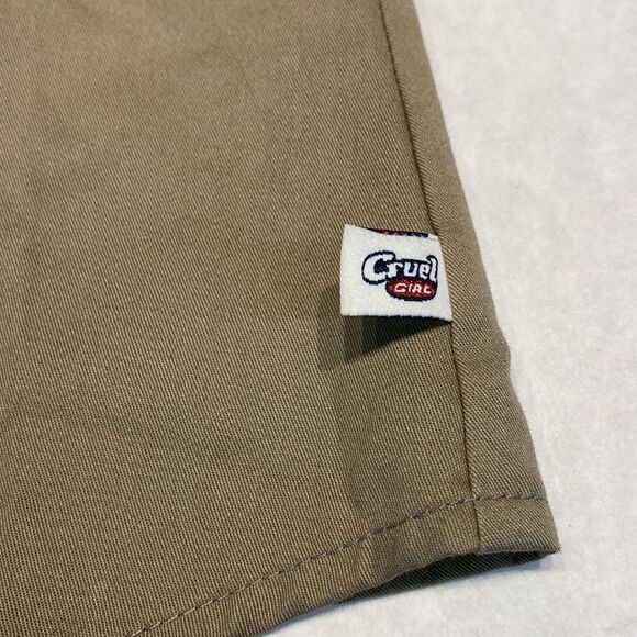 NEW Cruel Girl Button Down Shirt Stock Show U Khaki Tan Girls Size XS - Picture 5 of 9